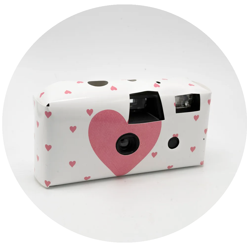 Wegwerpcamera met flits en 27 opnames - bruiloft thema